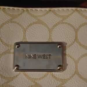 Nine West White and Gold Patterned Women's Bag